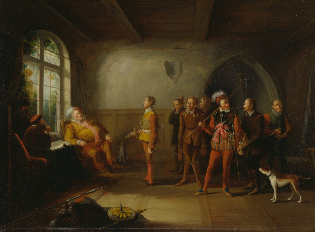 Falstaff en de rekruten, uit Henry IV, deel II door John Cawse