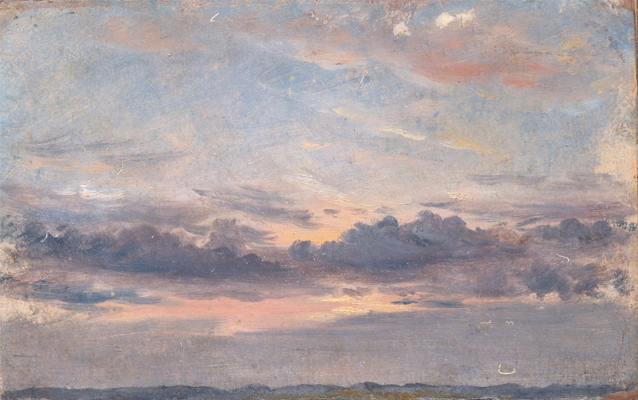 Een wolkenstudie, zonsondergang door John Constable