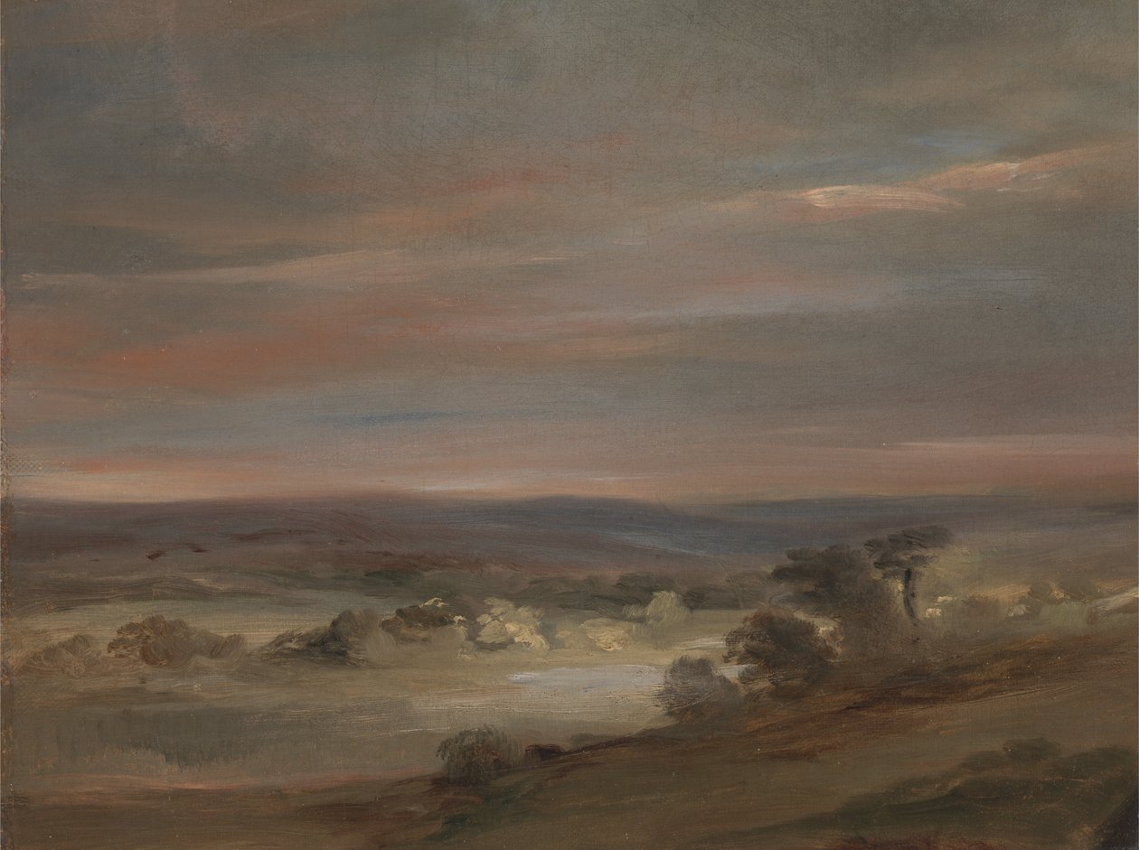 Een uitzicht op Hampstead Heath, vroege ochtend door John Constable