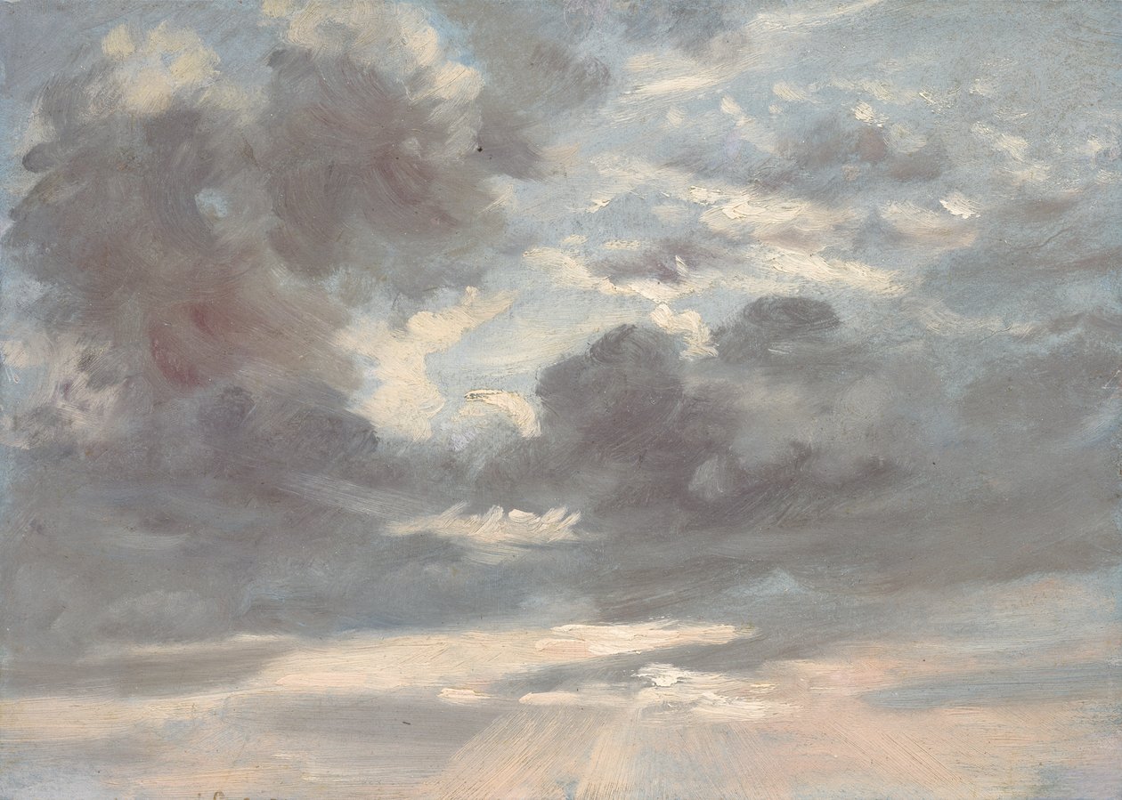 Wolkstudie: Stormachtige zonsondergang door John Constable