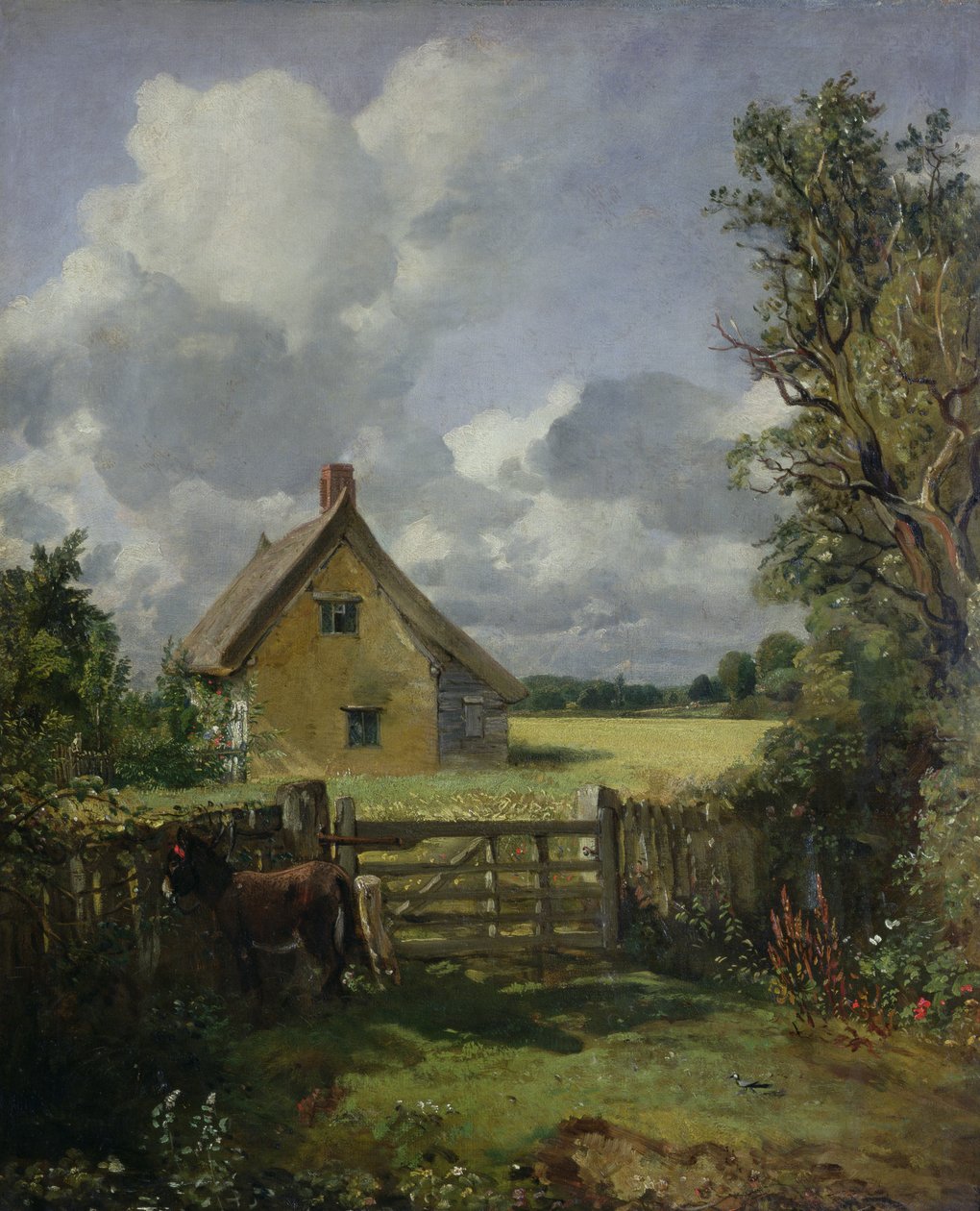 Cottage in een korenveld, 1833 door John Constable