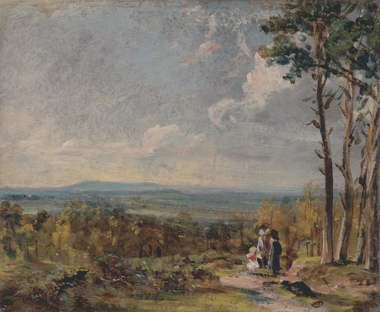 Hampstead Heath met uitzicht op Harrow door John Constable