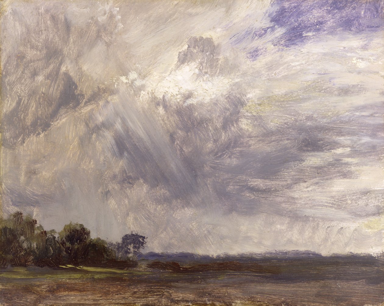 Landschap met grijze winderige lucht, ca. 1821-30 door John Constable
