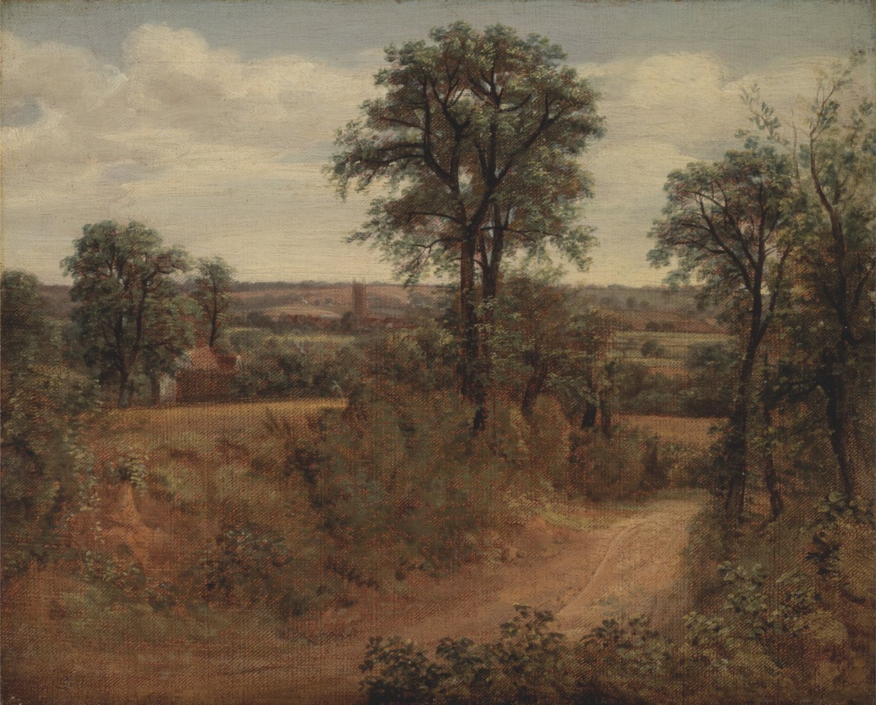 Pad bij Dedham door John Constable
