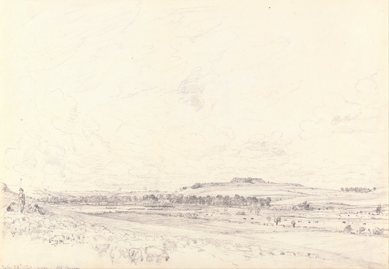 Oud Sarum op de middag door John Constable