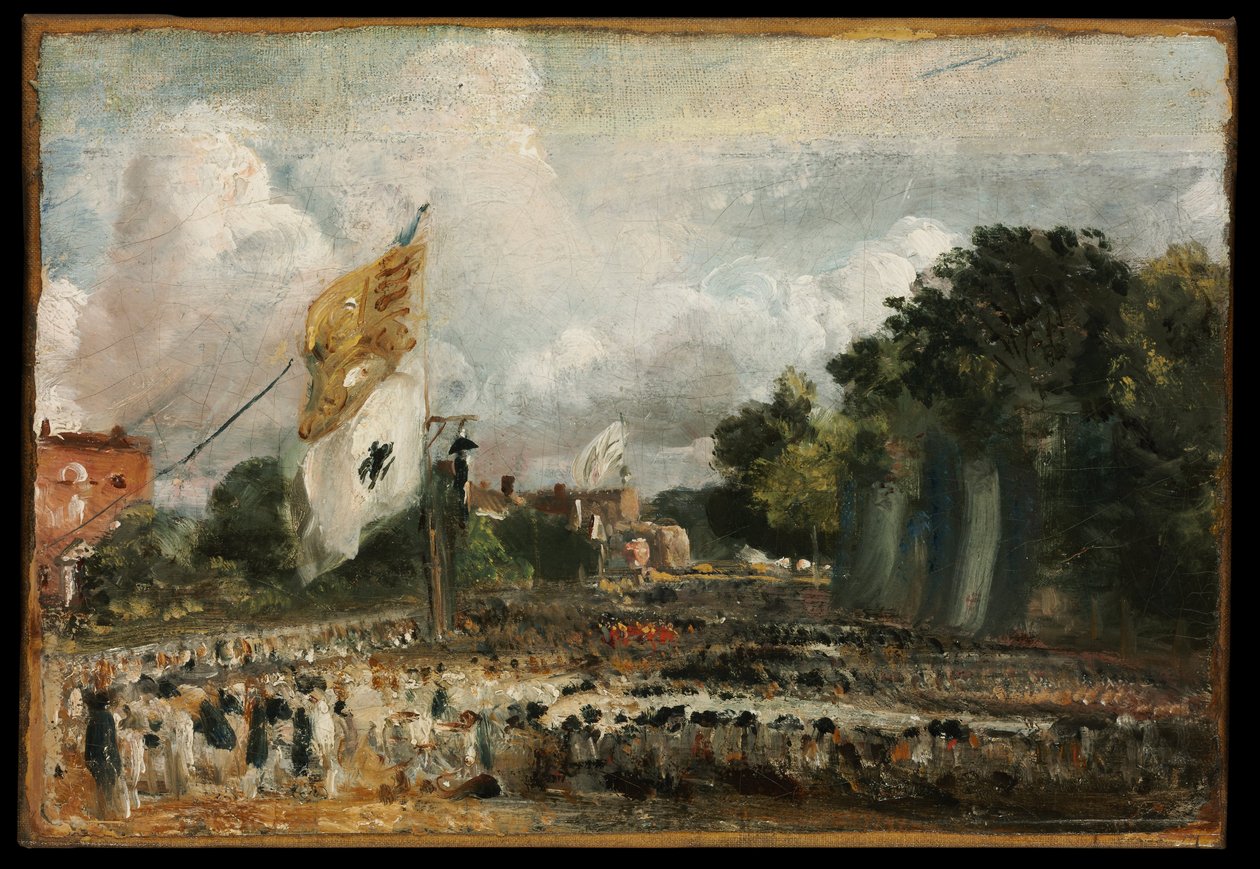 De Viering in East Bergholt van de Vrede van 1814 Gesloten in Parijs tussen Frankrijk en de Geallieerde Machten door John Constable