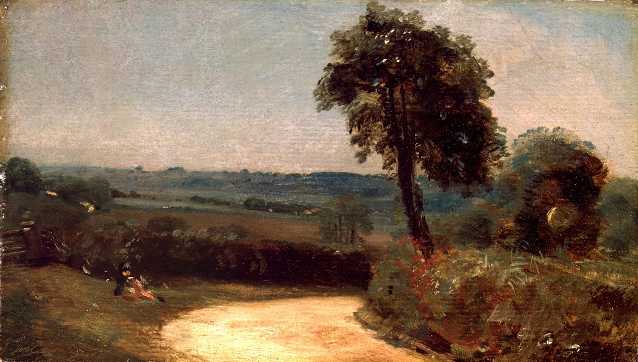 De Weg van East Bergholt naar Flatford door John Constable