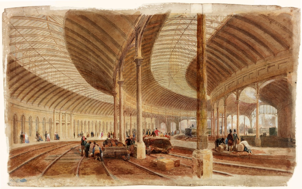 Interieur van het Centraal Station, Newcastle upon Tyne door John Dobson