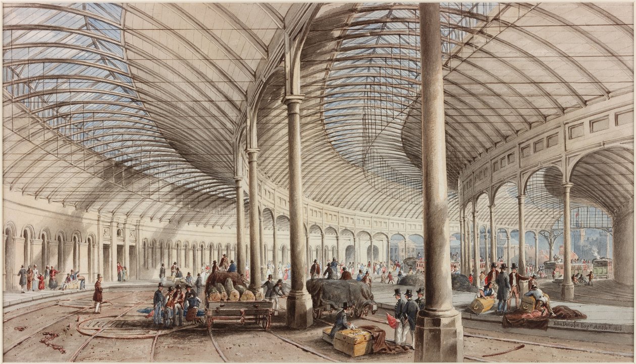 Interieur van het Centraal Station, Newcastle upon Tyne door John Dobson