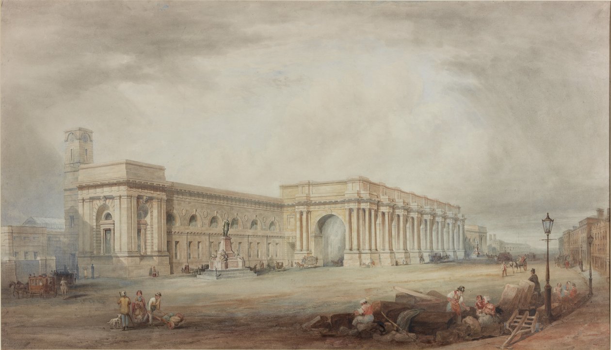 Het centraal station, Newcastle upon Tyne (gewijzigd ontwerp) door John Dobson