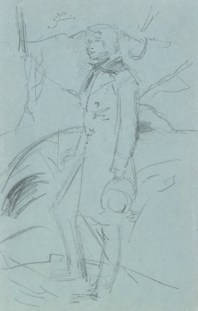Voorlopige schets voor het portret van John Ruskin door John Everett Millais