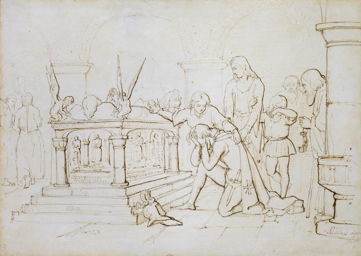 De terugkeer van de kruisvaarder, 1840 door John Everett Millais