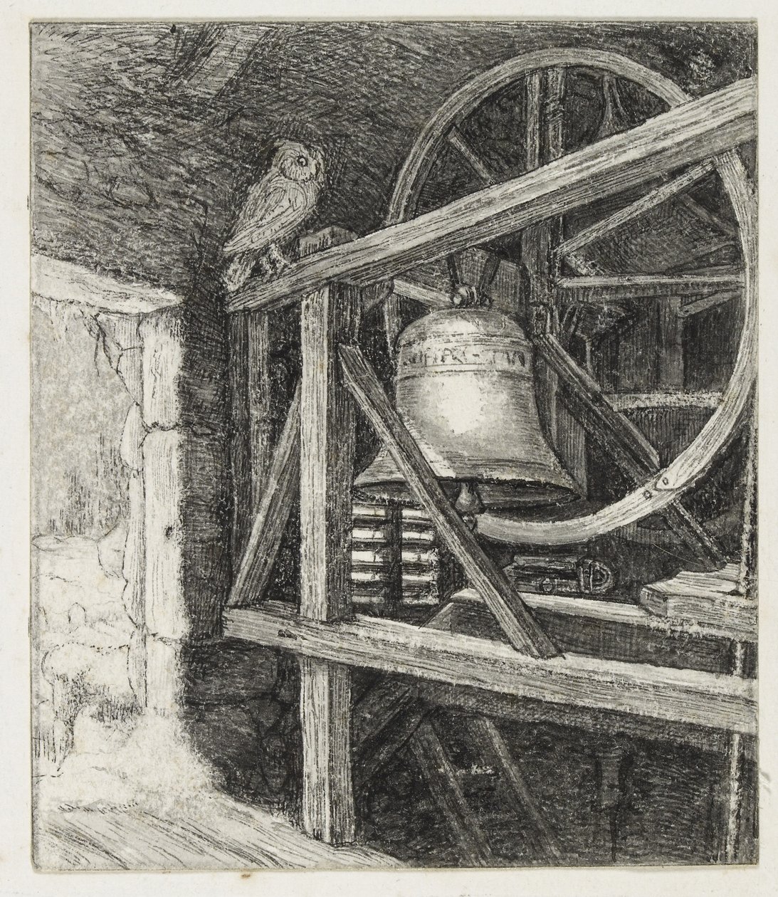 De dood van het oude jaar (pen en zwarte inkt) door John Everett Millais