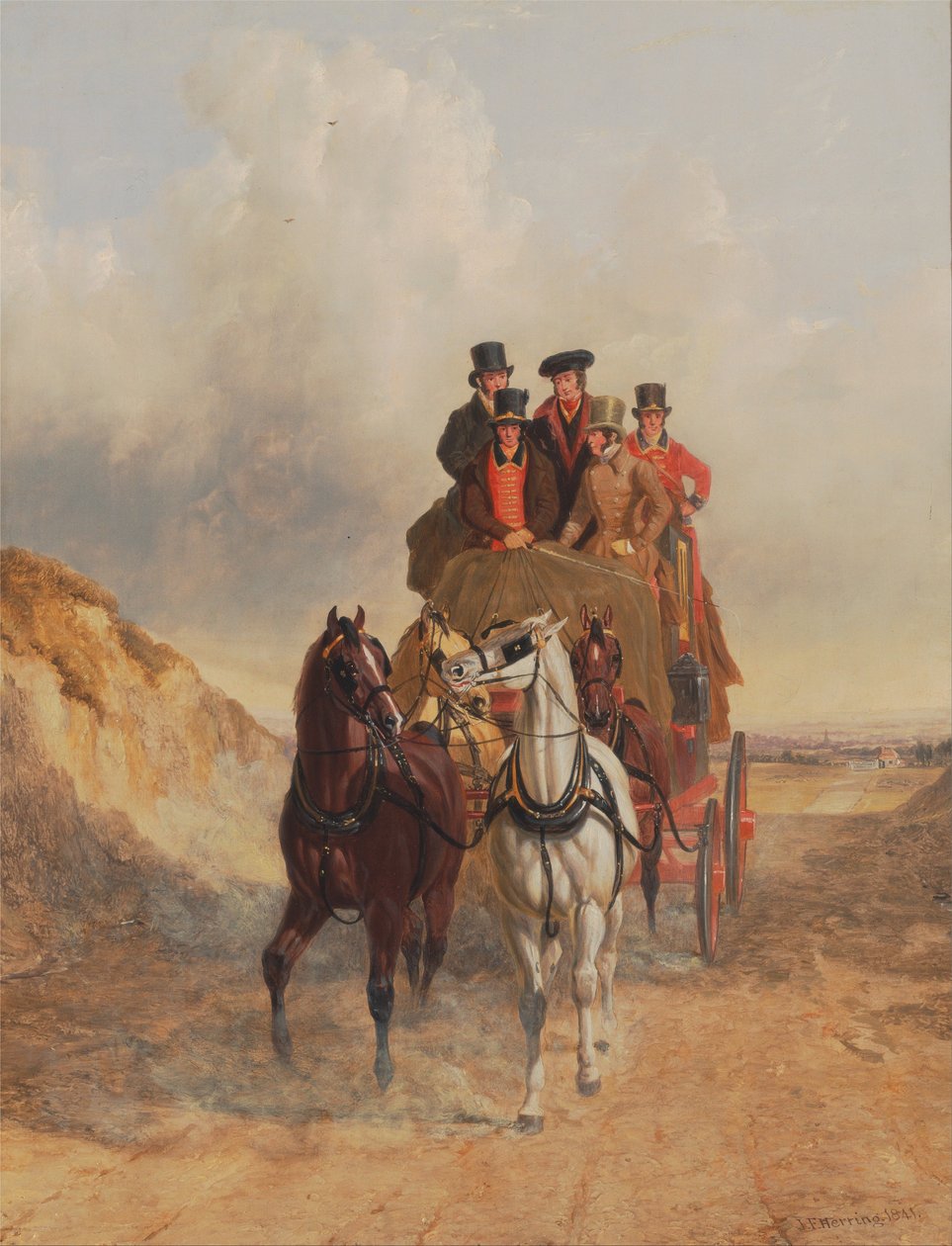 De Koninklijke Postkoets op de weg door John F. Herring