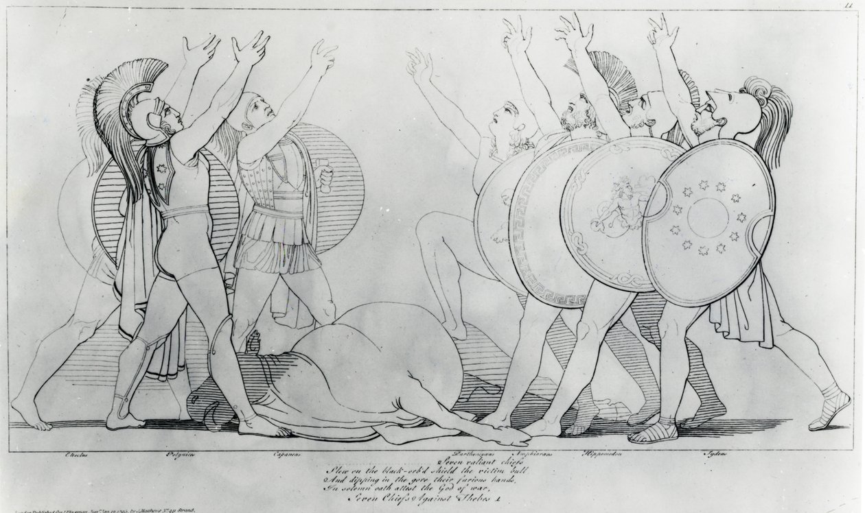 De zeven tegen Thebe, 1795 door John Flaxman
