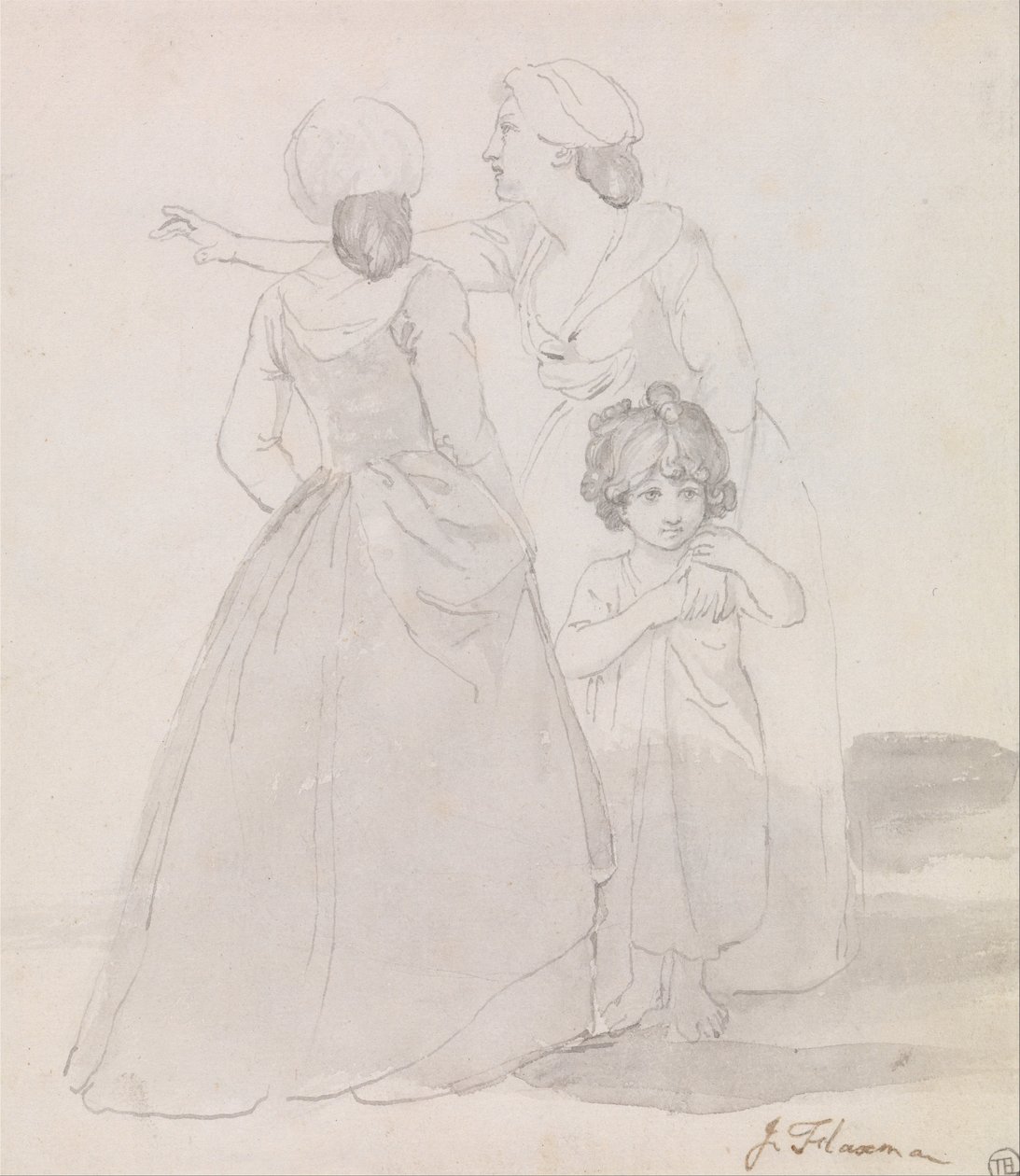Twee Vrouwen en een Kind door John Flaxman