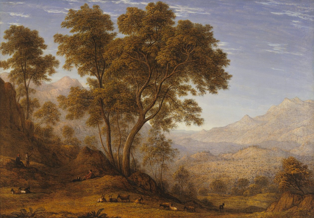 Mijn laatste uitzicht op Italië, kijkend vanaf de Alpen over Suza door John Glover