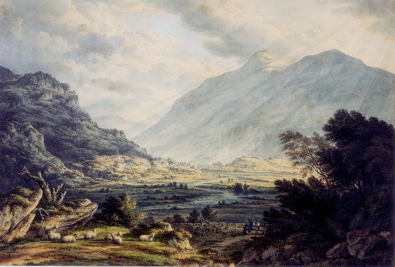 Nabij Capel Curig, met uitzicht op de berg Snowdon, Wales door John Glover
