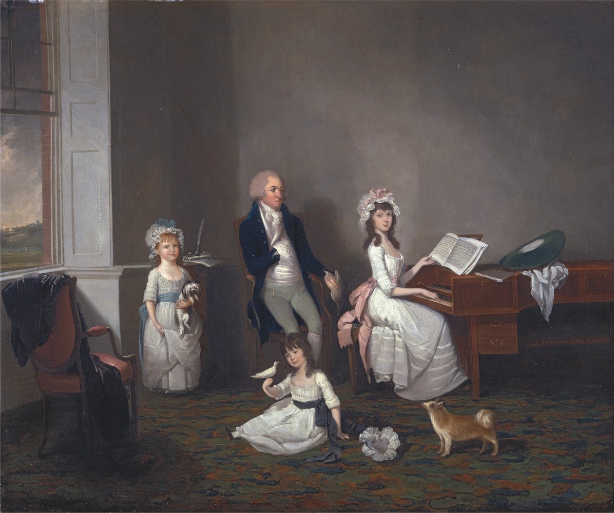 John Richard Comyns van Hylands, Essex, met Zijn Dochters door John Greenwood