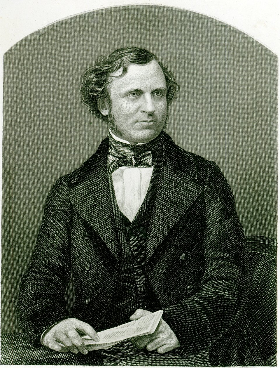 Edward Henry Smith Stanley, Lord Stanley, gegraveerd door D.J. Pound van een foto, uit 