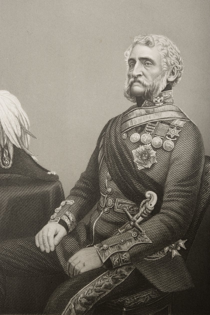 Sir George Harry Wakelyn Smith (1787-1860) gegraveerd door D.J. Pound van een foto, uit 