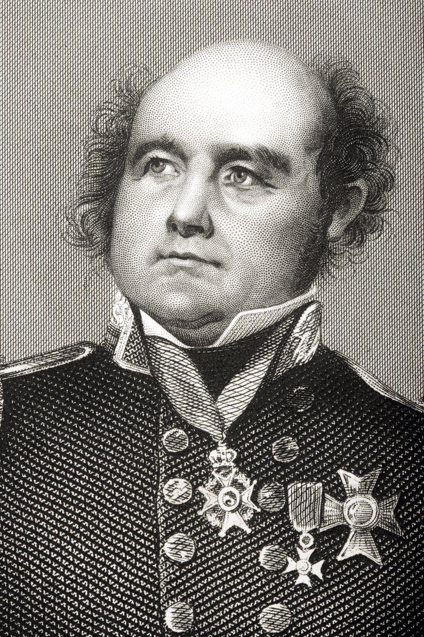 Sir John Franklin (1786-1847) gegraveerd door D.J. Pound van een foto, uit 
