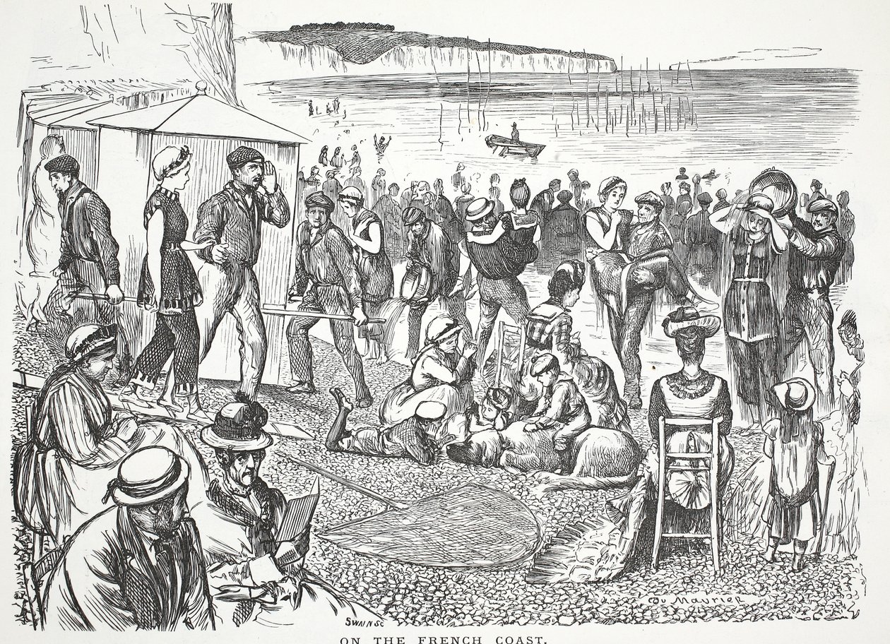 Aan de Franse kust door John Leech