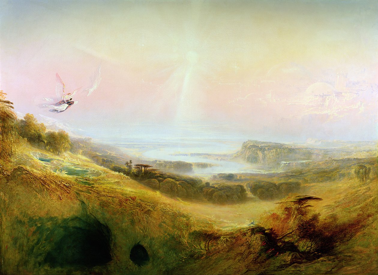 De hemelse stad en de rivier van gelukzaligheid, 1841 door John Martin