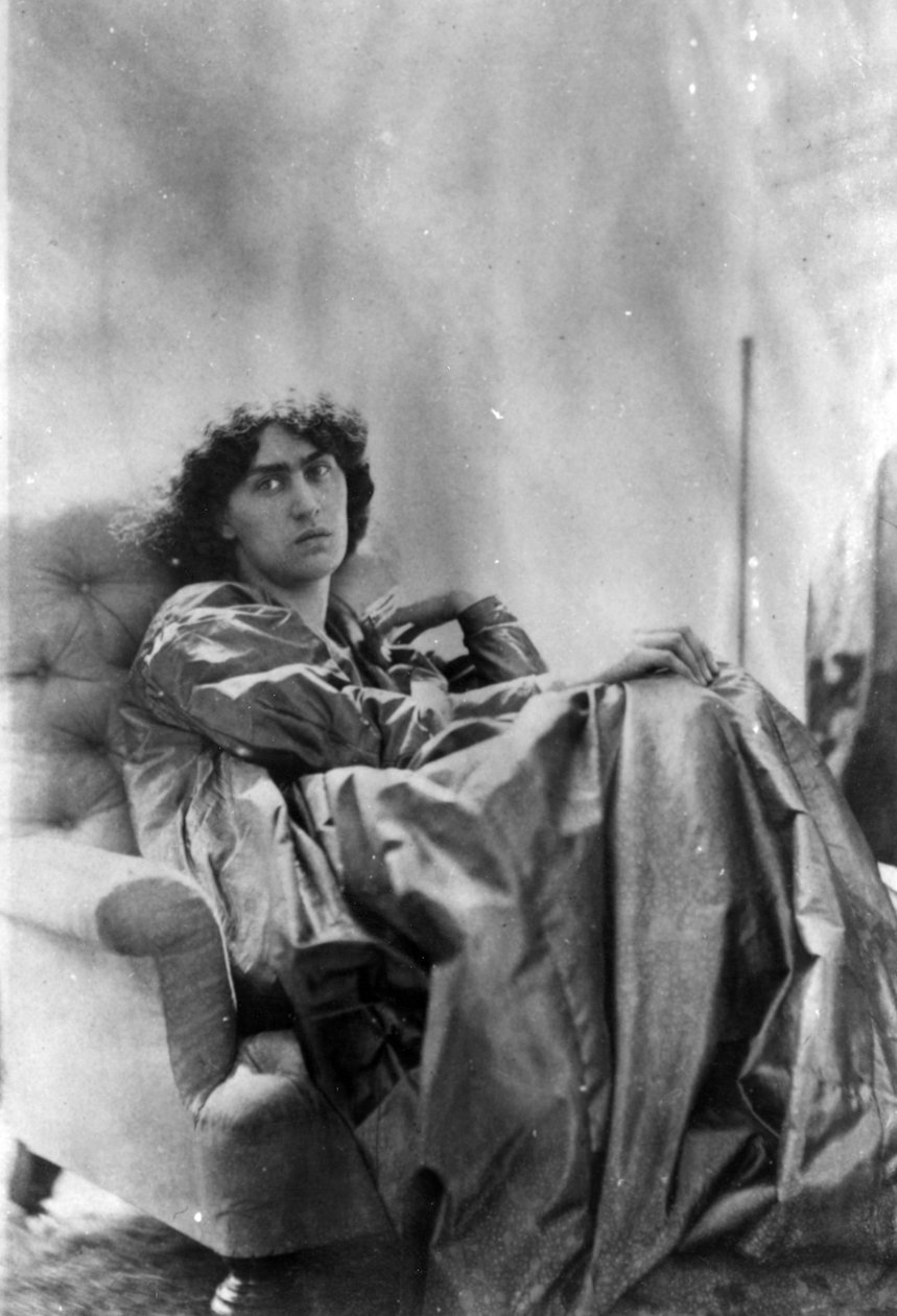Jane Morris, geposeerd door Dante Gabriel Rossetti, 1865 (albumineprint) door John R. Parsons