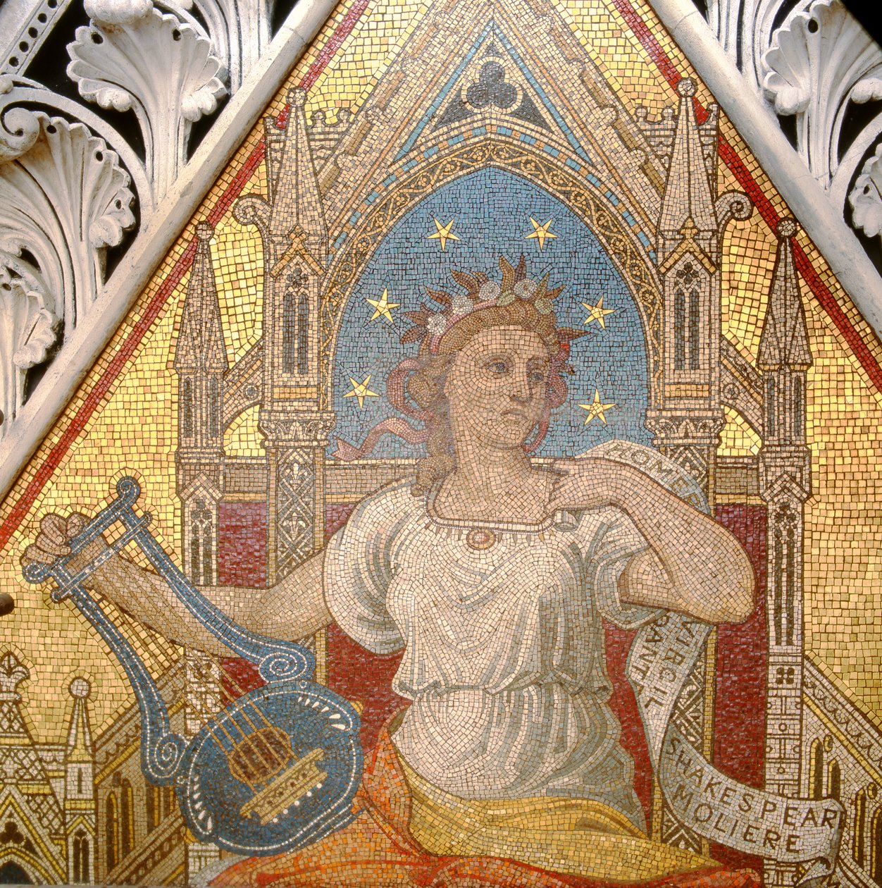 Detail van Poëzie van het Albert Memorial, uitgevoerd door Antonio Salviati 1816-90, 1868 door John Richard Clayton