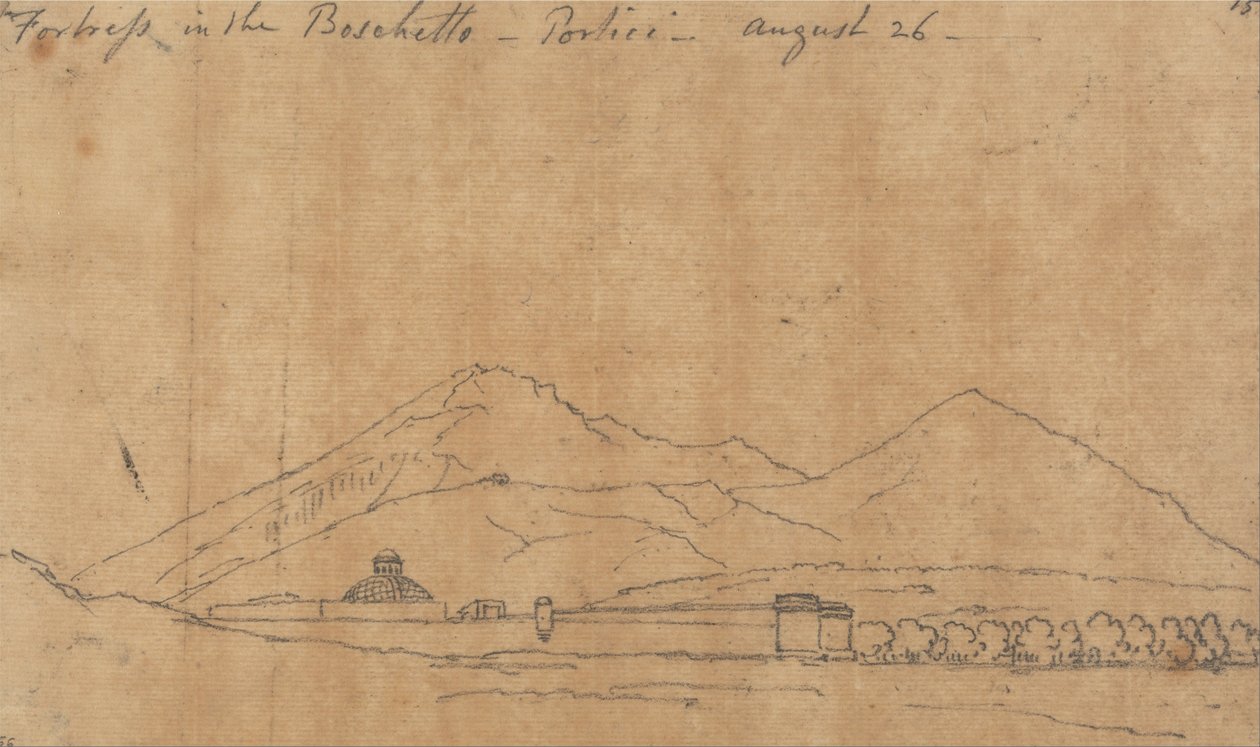 Fort in de Boschetto, Portici, 26 augustus door John Robert Cozens