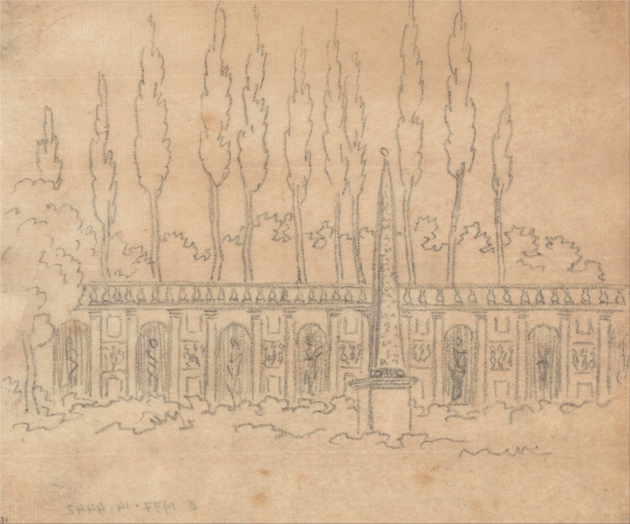 In de tuin van een villa door John Robert Cozens