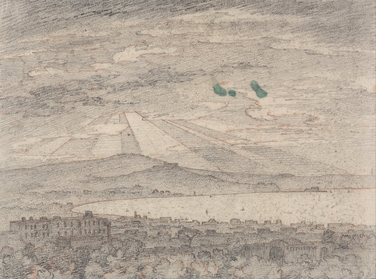 Napels vanuit de villa van Sir William Hamilton, Portici door John Robert Cozens