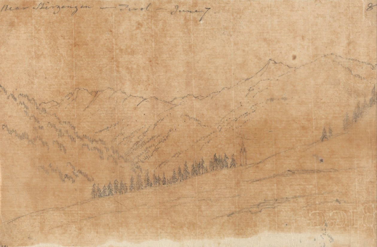 Bij Sherzing, Tirol, 7 juni door John Robert Cozens