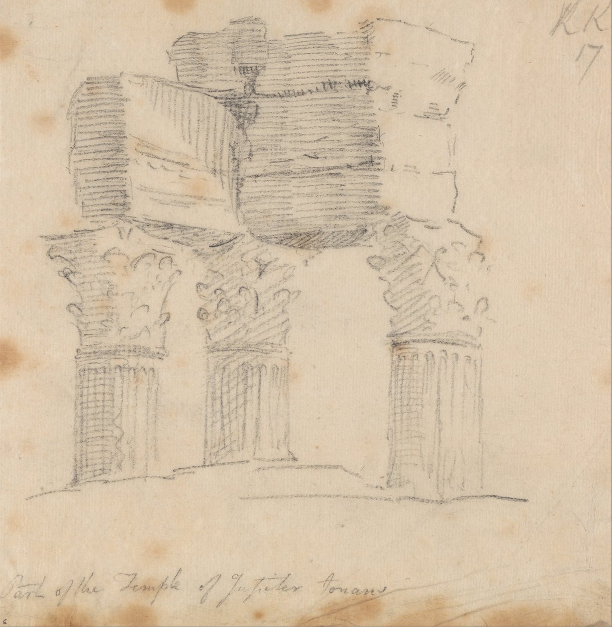 Tempel van Jupiter Tonans door John Robert Cozens