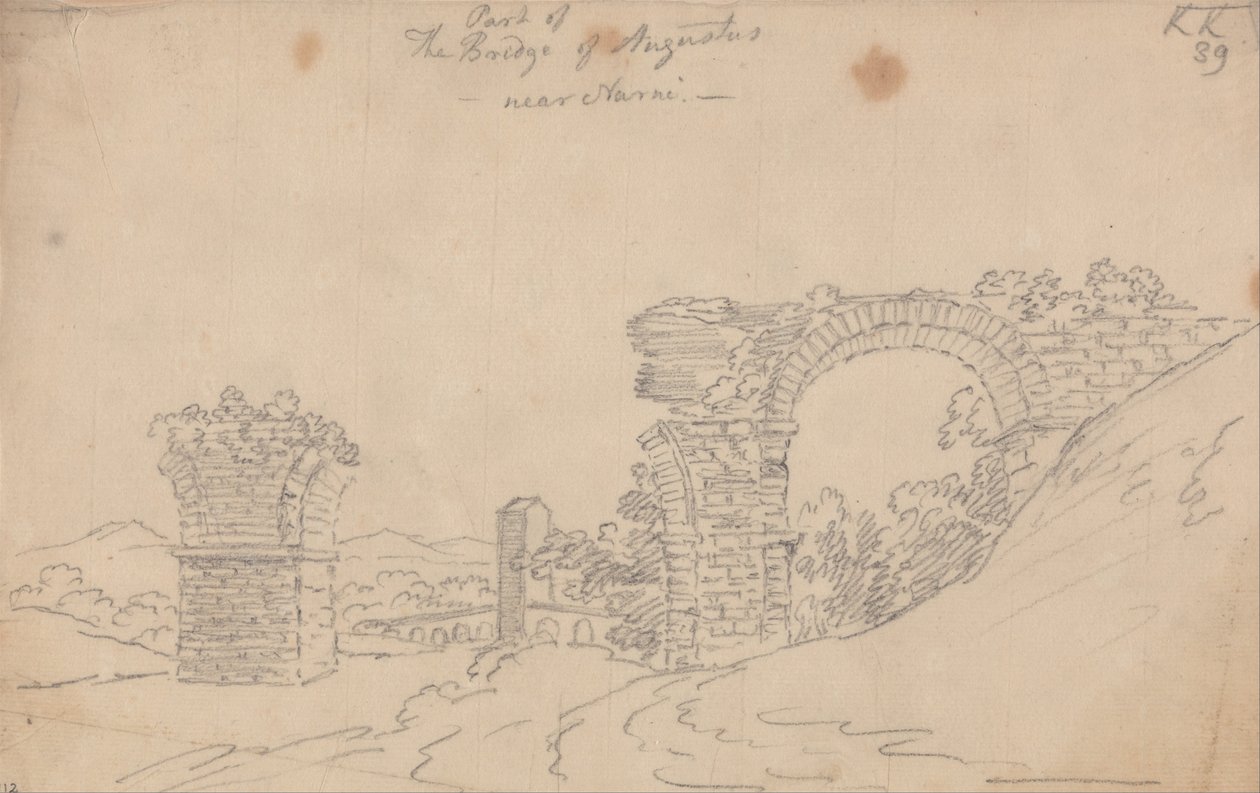 De brug van Augustus bij Narni door John Robert Cozens