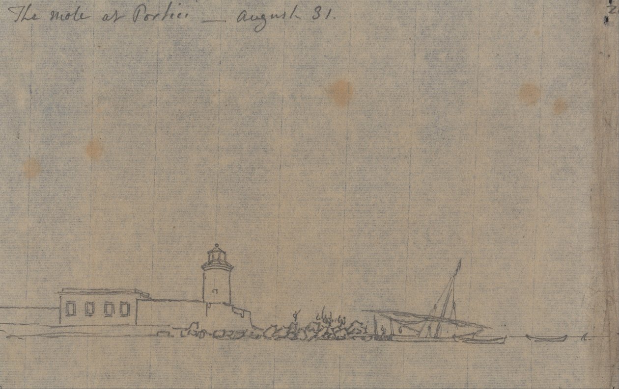 De Molen bij Portici, 31 Augustus door John Robert Cozens