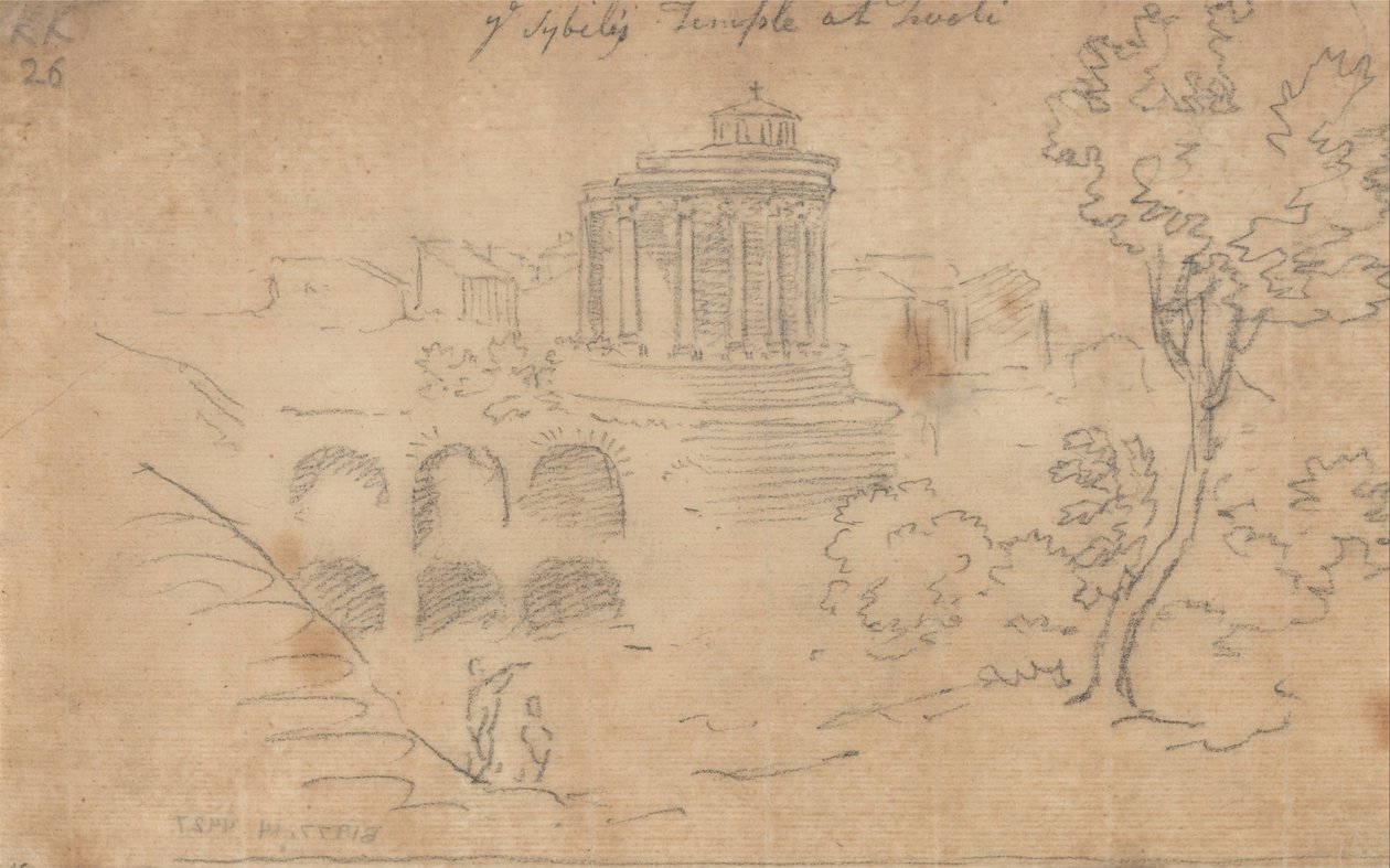 De Sybils Tempel in Tivoli door John Robert Cozens