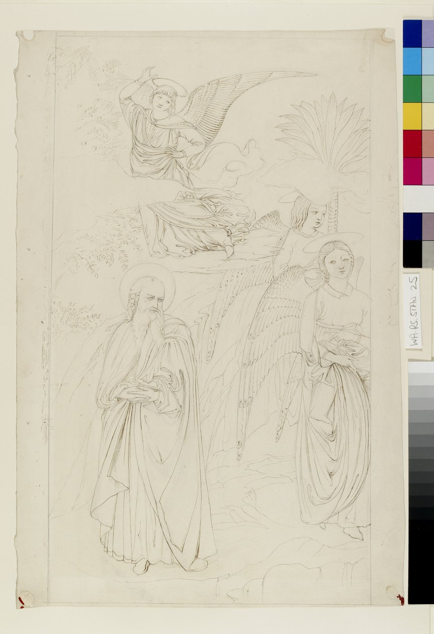 Tekening van Abraham die afscheid neemt van de Engelen uit Benozzo Gozzoli