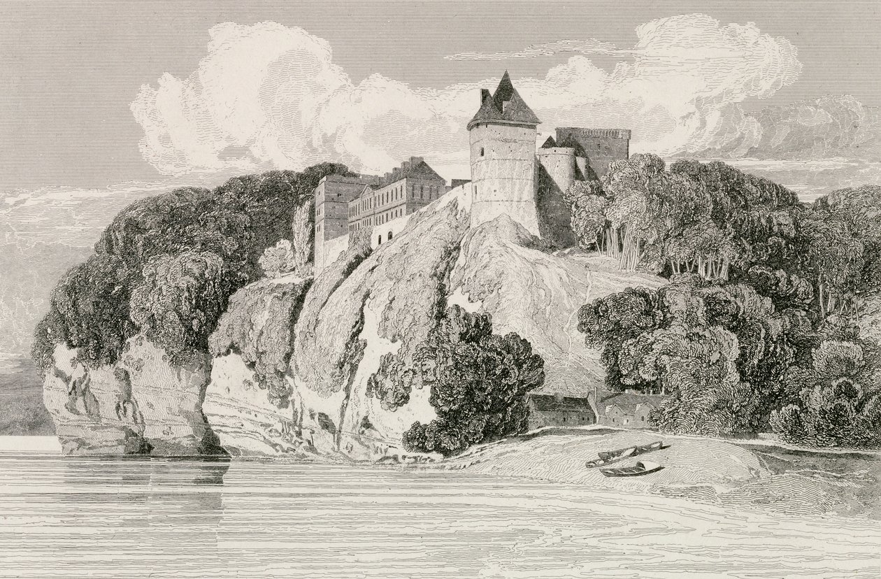 Kasteel bij Tancarville, gepubliceerd 1 oktober 1821 door John Sell Cotman