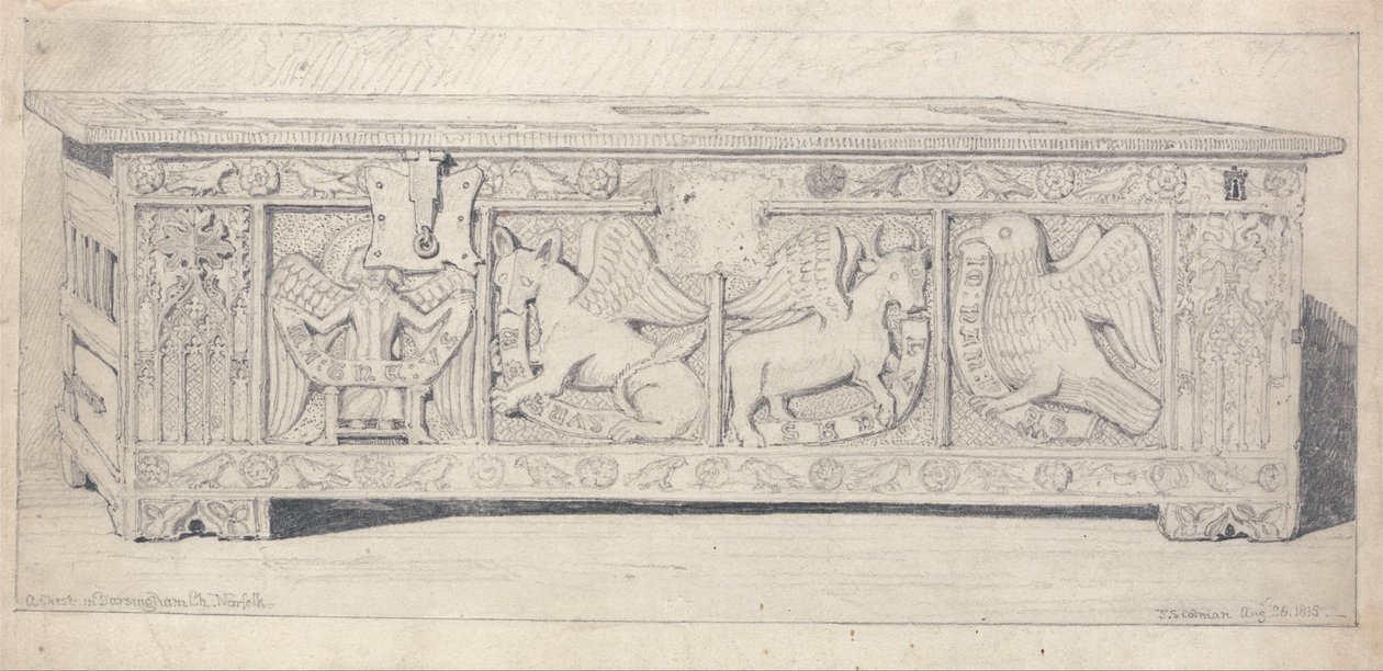 Kist in de kerk van Dersingham, Norfolk door John Sell Cotman