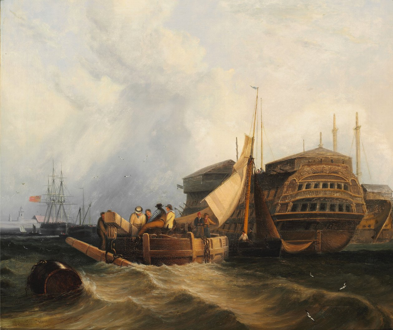 Havengezicht door John Sell Cotman