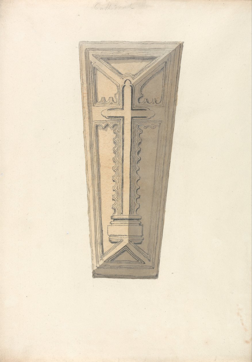 Studie van een doodskistdeksel uit een kerk in Norfolk door John Sell Cotman