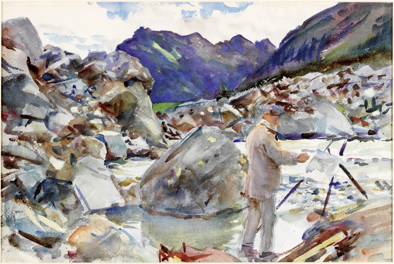 Een gletsjerstroom in de Alpen, c.1904 door John Singer Sargent
