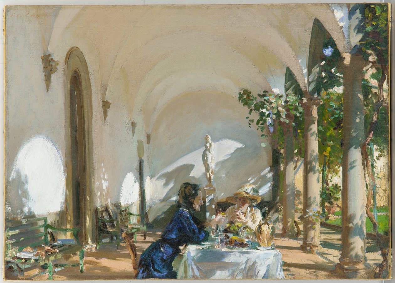 Ontbijt in de Loggia, 1910 door John Singer Sargent