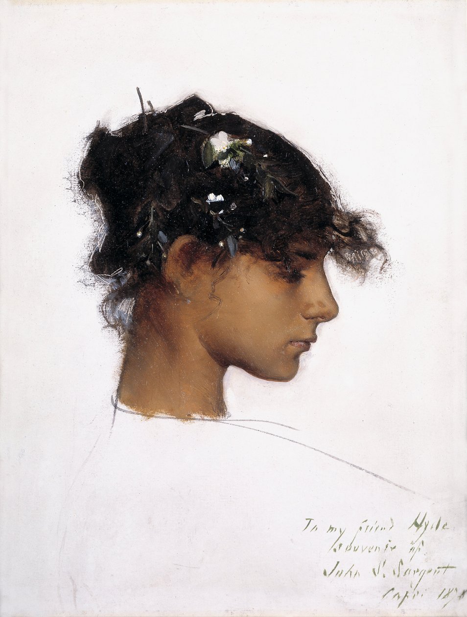 Rosina Ferrara, hoofd van een Capri-meisje door John Singer Sargent