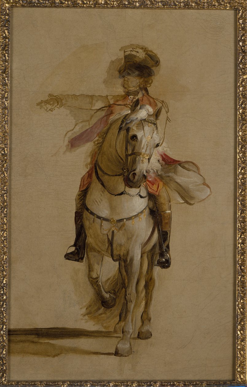 Generaal George Augustus Eliott op een grijze hengst, studie voor 