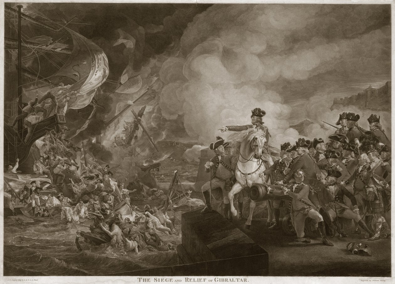 Het Beleg en de Bevrijding van Gibraltar, gepubliceerd 1810 door John Singleton Copley