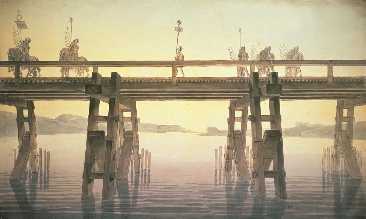 Il Ponte di Cesare, 1814 door John Soane