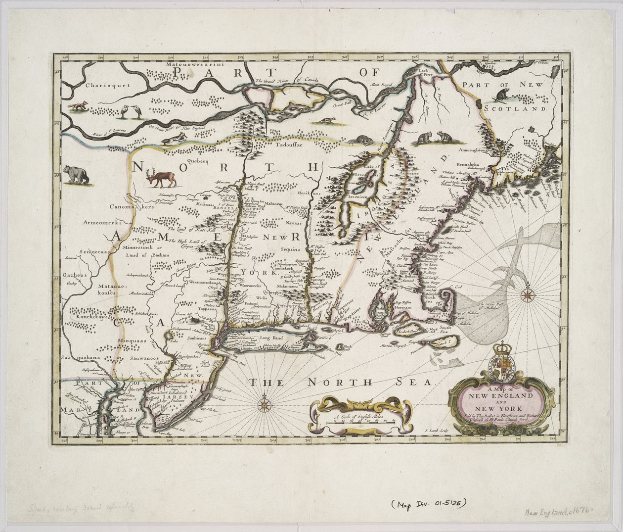 Een kaart van New England en New York uit John Speed